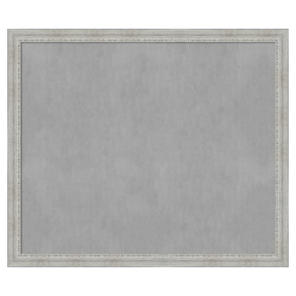 Amanti Art Rustic White Wash 52 in. x 44 in Framed Magnetic Board