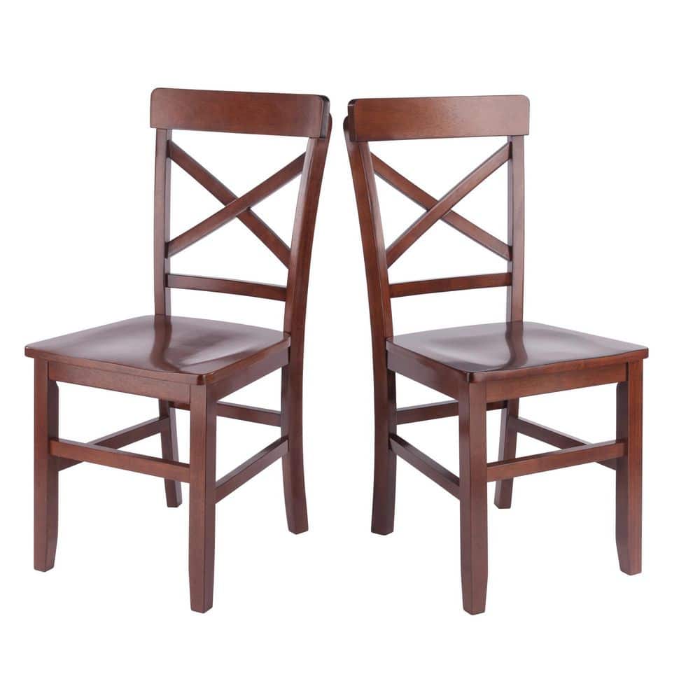Winsome Wood Xenia Walnut Solid Wood X-Back Chair Set of 2 94255