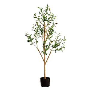4 ft. Artificial Olive Tree with Natural Trunk