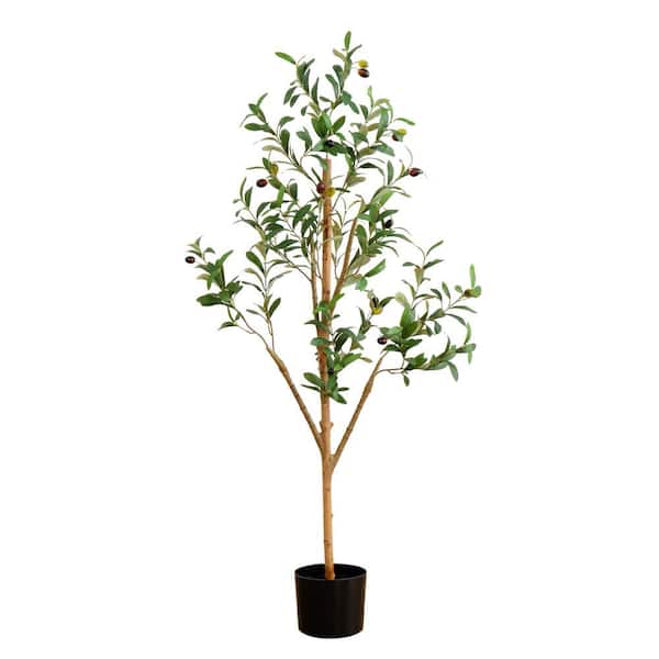 Nearly Natural 4 ft. Artificial Olive Tree with Natural Trunk