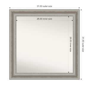 Parlor Silver 31.5 in. x 31.5 in. Custom Non-Beveled Recycled Polystyrene Framed Bathroom Vanity Wall Mirror