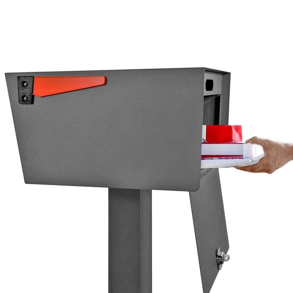Granite Steel Locking Post-Mount Mailbox with Rear Access