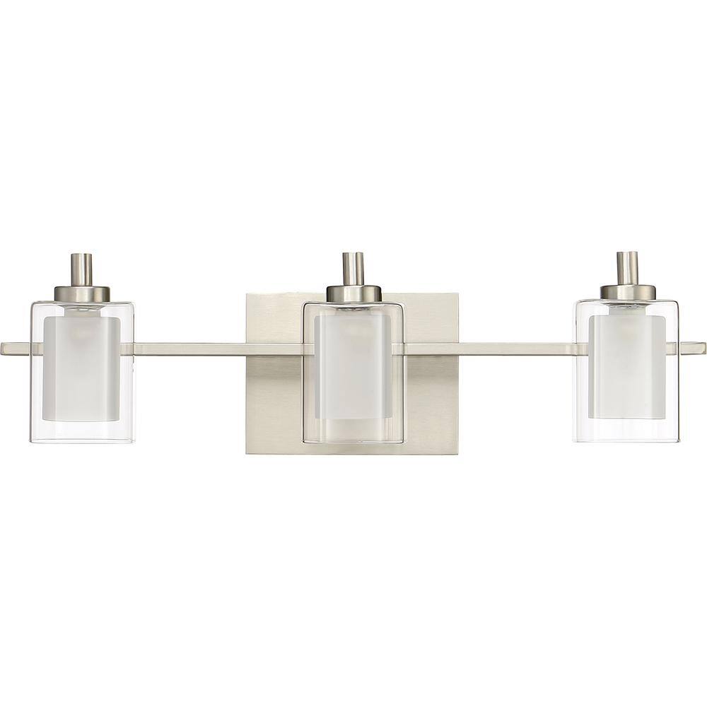 Elegant Brushed Nickel 21" LED Vanity Wall Light with Dimmable Frosted Bulbs