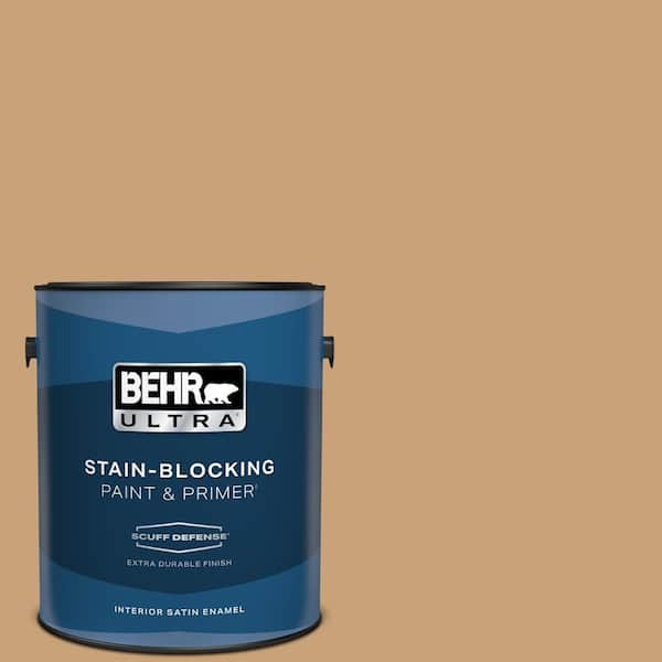 BEHR ULTRA 1 gal. #BXC-70 Fresh Sawdust Extra Durable Satin Enamel Interior Paint & Primer