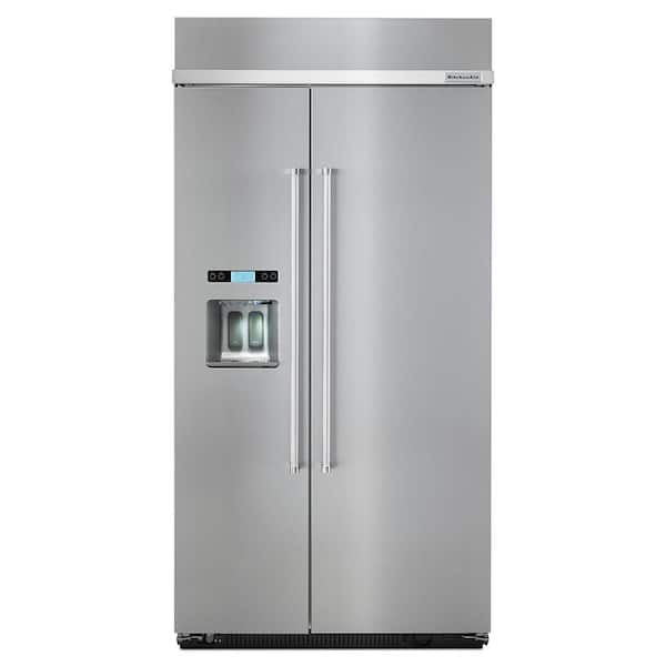 KitchenAid 25 cu. ft. Built-In Side by Side Refrigerator in Stainless Steel