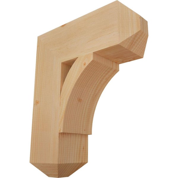 Ekena Millwork 5.5 in. x 22 in. x 18 in. Douglas Fir Thorton Craftsman Smooth Bracket