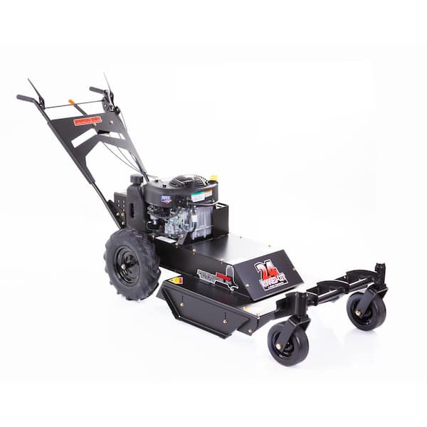 Swisher Predator 24 in. 11.5 HP 4-Speed Briggs & Stratton Gas Recoil Start Self-Propelled Walk Behind Brush Cutter Mower Swisher Predator 24 in. 11.5 HP 4-Speed Briggs & Stratton Gas Recoil Start Self-Propelled Walk Behind Brush Cutter Mower