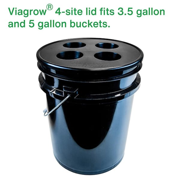Viagrow Net Pot, Mesh Bucket Lid, 3 in Net Pots x 4 (5 Pack, 4-Site)