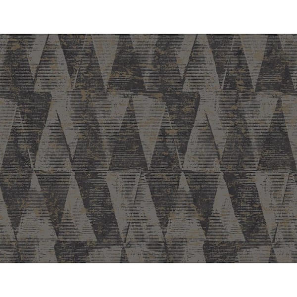 Casa Mia Geometric Triangles Gray Paper Non-Pasted Strippable Wallpaper Roll (Cover 60.75 Sq. ft.)