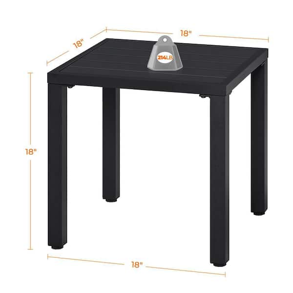 Yaheetech Outdoor Small Metal Square Side Table, Garden Coffee End