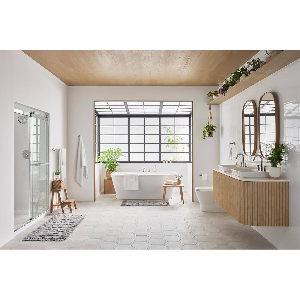 Silver Frameless Sliding Shower Door with Tempered Glass