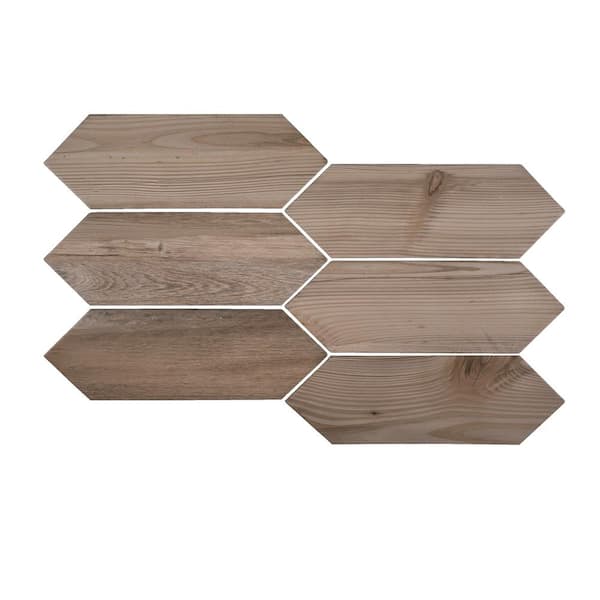 Jeffrey Court Timber Picket Brown 4 in. x 12 in. Picket Matte Porcelain Wall and Floor Tile (0.333 sq. ft. /Each)