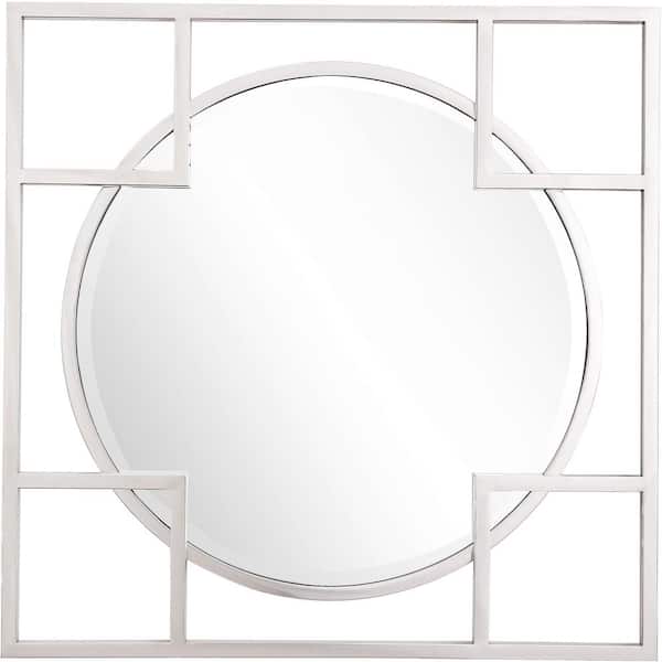 HomeRoots 33 in. W x 33 in. H Metal Silver Decorative Mirror