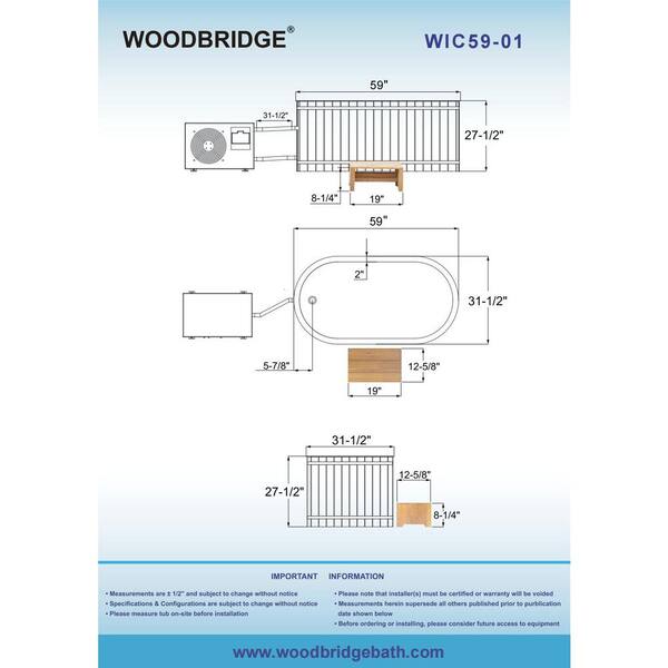 WOODBRIDGE Challenge 54" Luxury Cold Plunge Ice Tub with