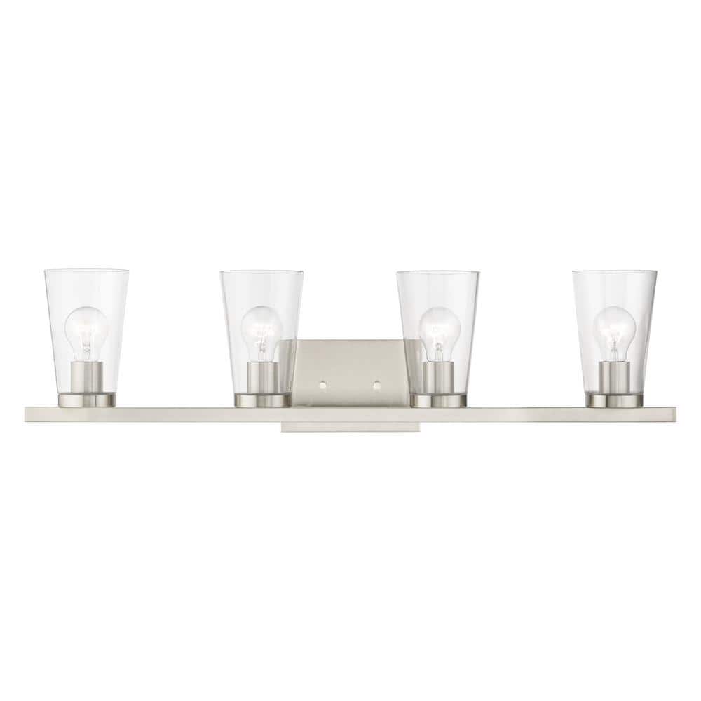 Ridgeway 32 in. 4-Light Brushed Nickel Vanity Light with Clear Glass price history on PriceWatchPro