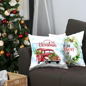 Charlie Set of 2-Merry Christmas Tis the Season Thow Pillows 1 in. x 18 in.