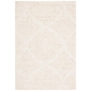 Abstract Ivory/Beige Doormat 2 ft. x 3 ft. Floral Damask Area Rug