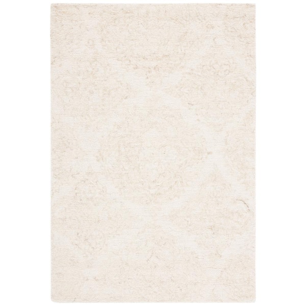 SAFAVIEH Abstract Ivory/Beige Doormat 2 ft. x 3 ft. Floral Damask Area Rug