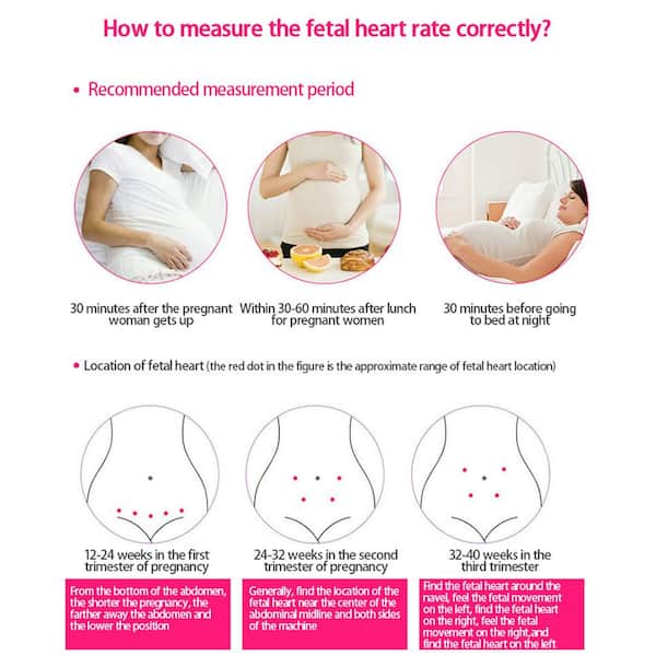 Fetal Doppler Upgraded Fetal Home Pregnancy Heart Rate Monitor Baby Fetal  Heart Rate Detector Lcd Display No Radiation Home Care