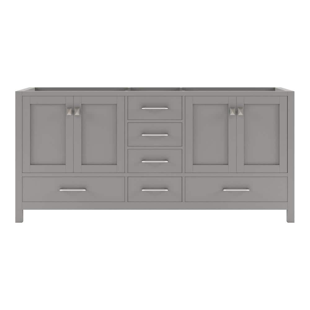 Caroline Avenue 72 in. W x 22 in. D x 33.5 in. H Bath Vanity Cabinet without Top in Gray -  Virtu USA, GD-50072-CAB-GR