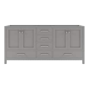 Caroline Avenue 72 in. W x 22 in. D x 33.5 in. H Bath Vanity Cabinet without Top in Gray