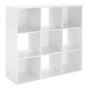 35 in. H x 35 in. W x 11 in. D White 9-Cube Organizer