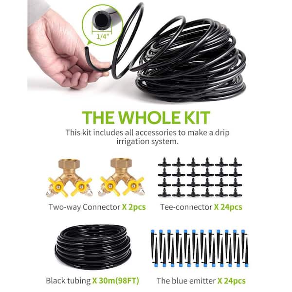 Drip Irrigation Kit Blank Distribution Tubing Plant Watering System for Garden Lawn
