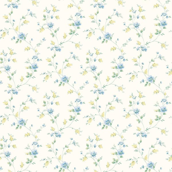 Chesapeake Carla Blue Spring Bloom Trail Wallpaper Sample