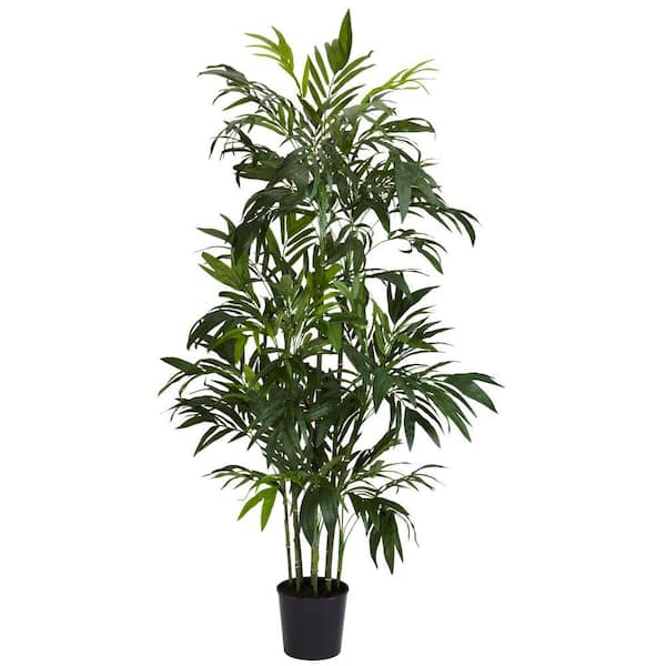 Nearly Natural 6 ft. Artificial Green Bamboo Palm Silk Tree