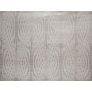 Silver and White Radiant Paper Unpasted Grasscloth Wallpaper 72 sq. ft.