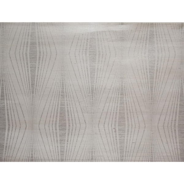 York Wallcoverings Silver and White Radiant Paper Unpasted Grasscloth Wallpaper 72 sq. ft.