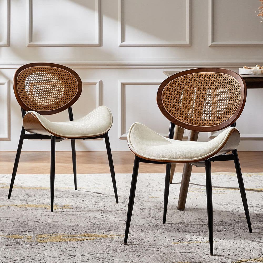 JAYDEN CREATION Andres Ivory Polyester Dinning Chair with Oval