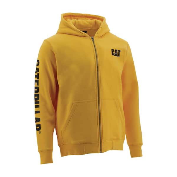 Caterpillar Trademark Banner Men's 2X-Large Yellow Cotton/Polyester Full Zip Hooded Sweatshirt