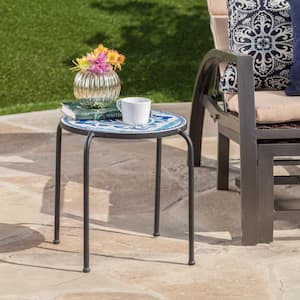 Callie Round Metal Outdoor Patio Side Table
