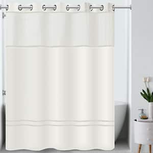 Escape 71 in. W x 74 in. L Polyester Shower Curtain in Ivory