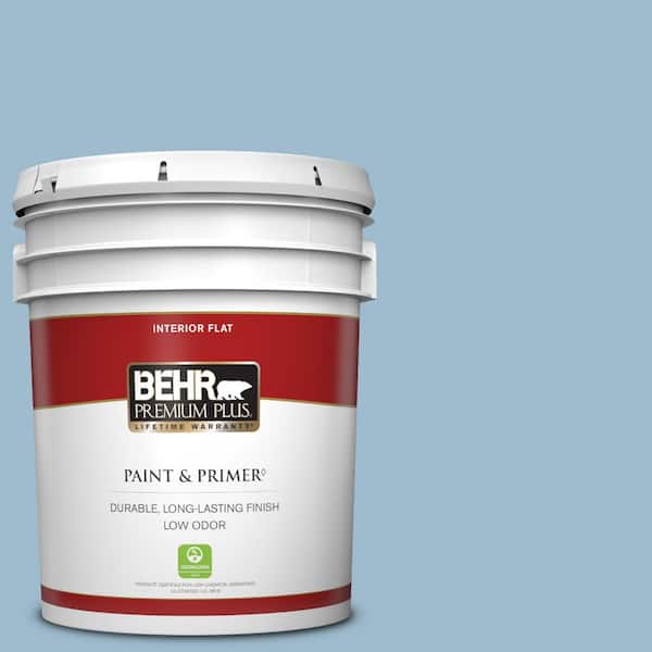 BEHR PREMIUM PLUS 5 gal. #S500-3 Partly Cloudy Flat Low Odor Interior Paint & Primer