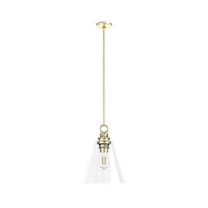 Klein 1-Light Alturas Gold Island Pendant Light with Clear Glass Shade