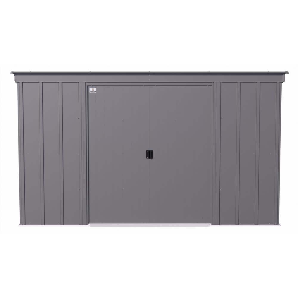 10 ft. x 4 ft. Charcoal Galvanized Steel Storage Shed Kit