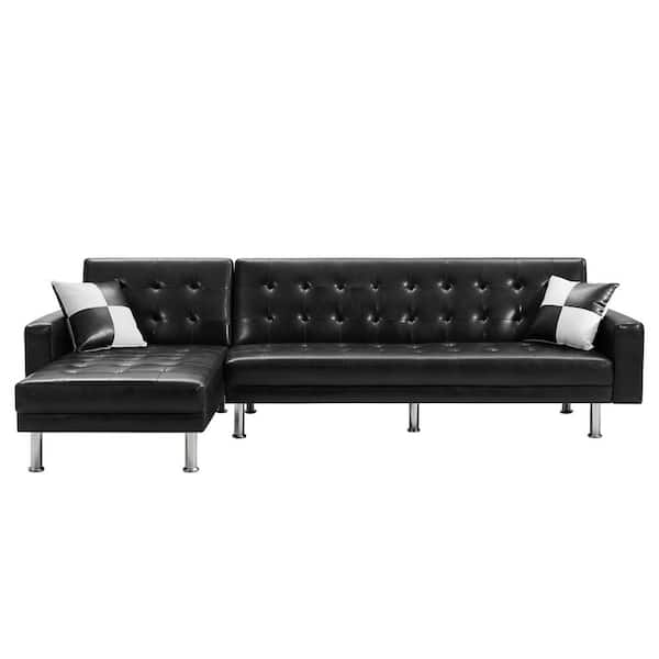 3 Seats Convertible Sofa, Faux Leather Sofa Quality