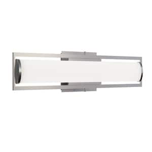 Jordan 36 in. 1-Light Satin Nickel LED Vanity Light Bar with Bulb Included