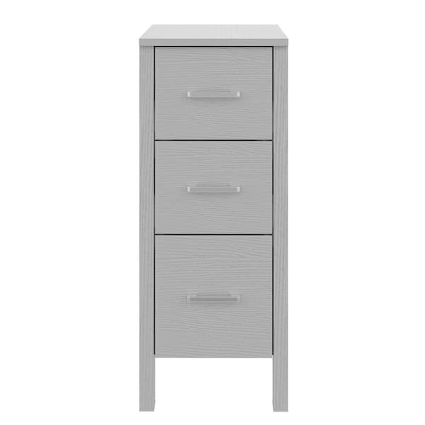 12 in. W x 20 in. D x 30 in. H High Quality Gray MDF Material Freestanding Linen Cabinet with 3-Drawers in Gray