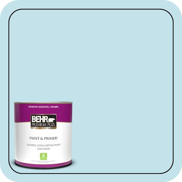 BEHR PREMIUM PLUS 1 qt. #540C-2 Serene Sky Eggshell Enamel Low Odor Interior Paint & Primer