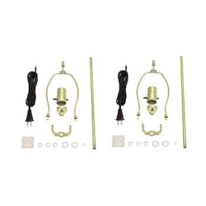 Brass Make-A-Lamp Push Through Socket Kit (2-Pack)