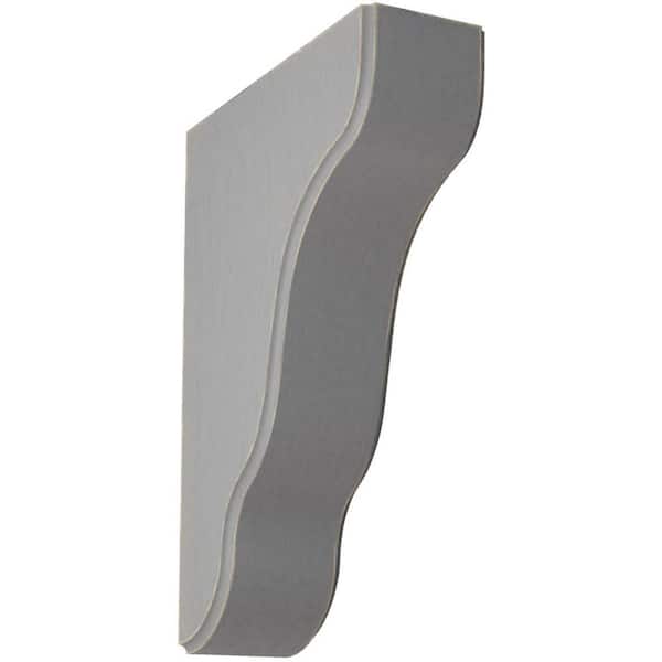 Ekena Millwork 1-3/4 in. x 7-1/2 in. x 5-1/4 in. Pebble Grey Plymouth Wood Vintage Decor Bracket