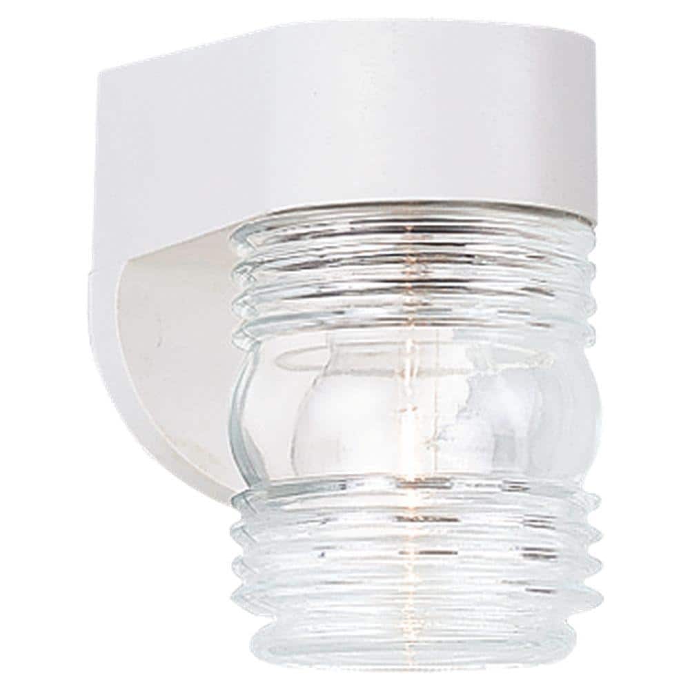Outdoor Wall 1-Light White Outdoor Wall Lantern Sconce