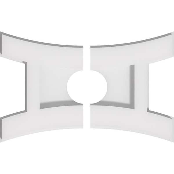 Ekena Millwork 10 in. x 6.62 in. x 1 in. Haven Architectural Grade PVC Contemporary Ceiling Medallion (2-Piece)