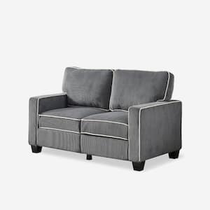 Frida 57 in. W Grey Polyester Loveseat With Thick Cushion