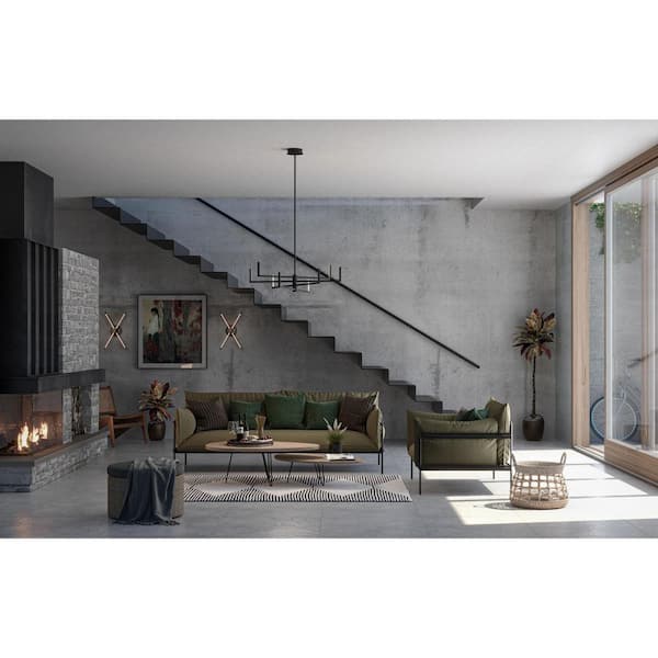 Progress Lighting Pivot 23.4-Watt Integrated LED 6-Light Burnished Nickel Chandelier with Frosted Glass Shades Modern Chandelier
