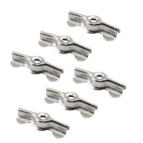 Nickel-Plated Double-Wing Flush Clips (6-pack)