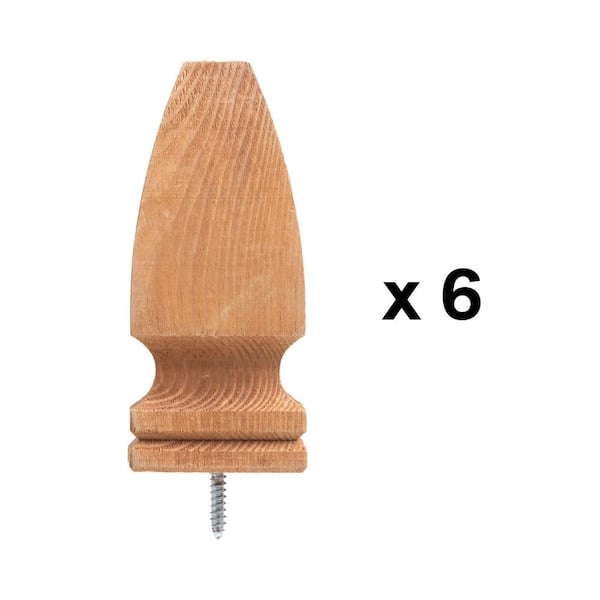 ProWood 4 in. x 4 in. Traditional Wood Post Cap Finial (6-Pack)